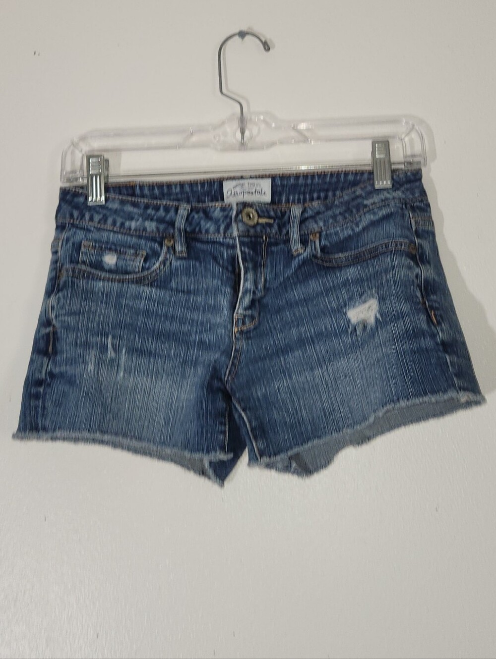 Aeropostale Women's Distressed Blue Denim Cutoff Shorts